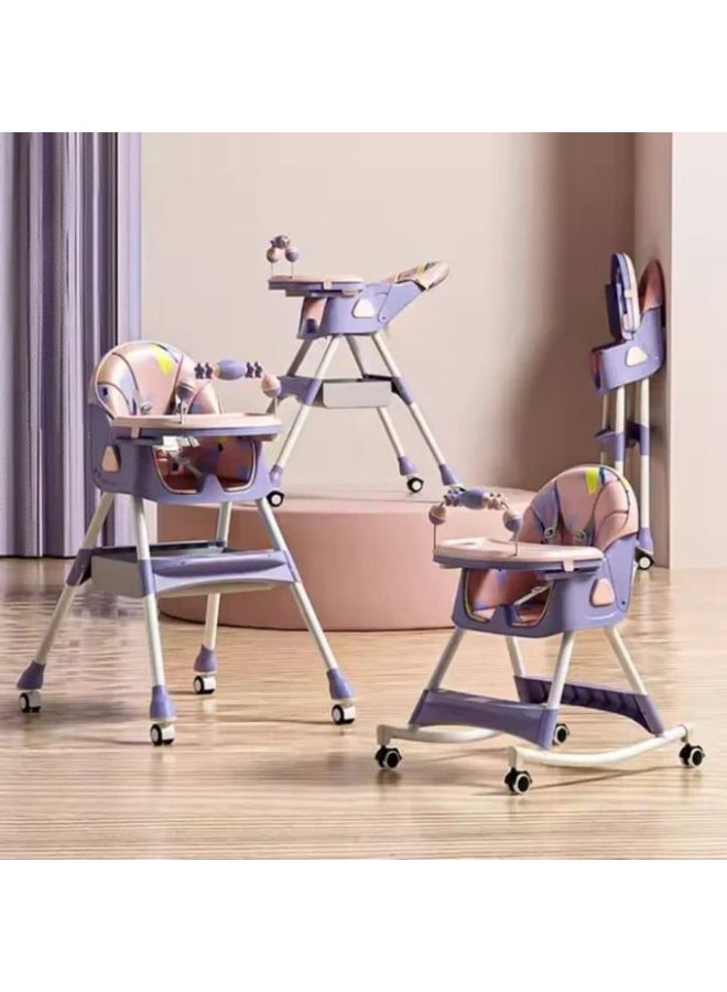 6-position foldable baby highchair for newborn feeding